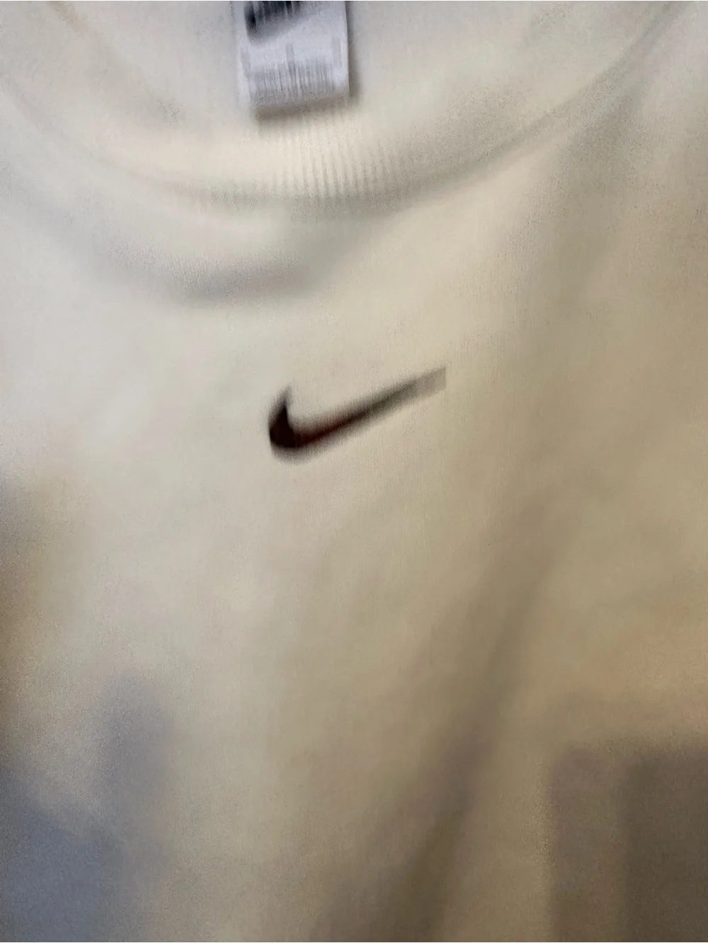 Nike Cream Crewneck Sweatshirt with Black Swoosh